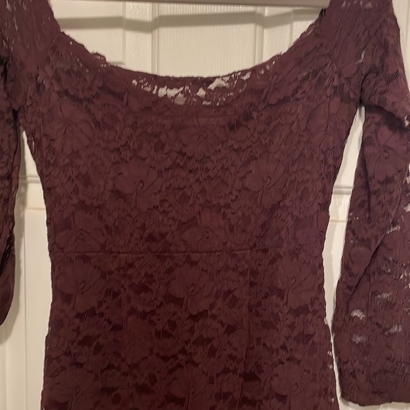 Maroon dress with beautiful lace design! - Picture 2 of 2